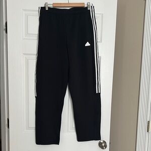 Adidas womens Black Joggers with White Stripes